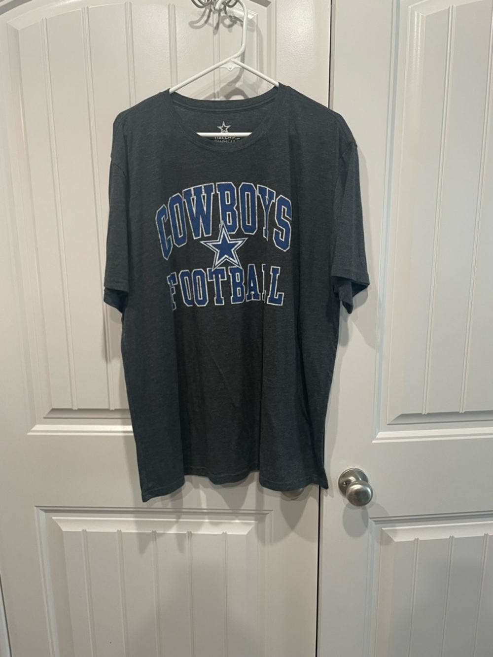 2XL Cowboys Football Graphic Tee - Black with Blue/White Logo